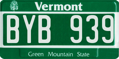 VT license plate BYB939