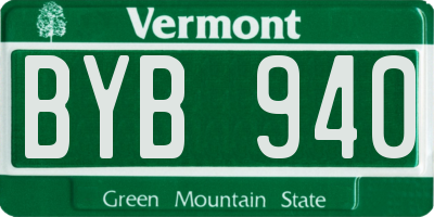VT license plate BYB940