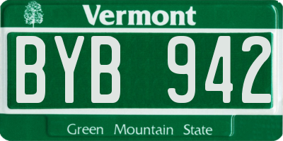 VT license plate BYB942