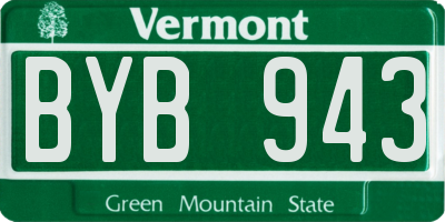 VT license plate BYB943