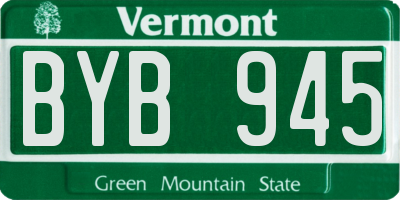 VT license plate BYB945