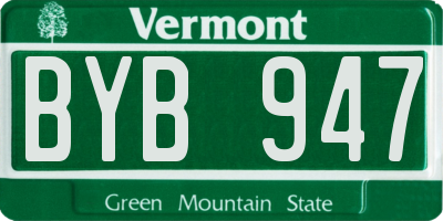 VT license plate BYB947