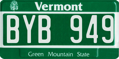 VT license plate BYB949