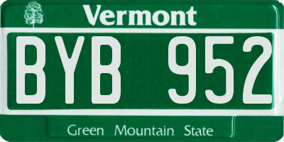 VT license plate BYB952