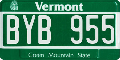 VT license plate BYB955