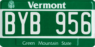 VT license plate BYB956