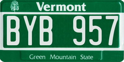 VT license plate BYB957