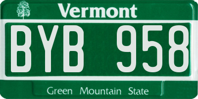 VT license plate BYB958