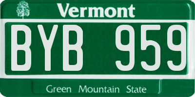 VT license plate BYB959