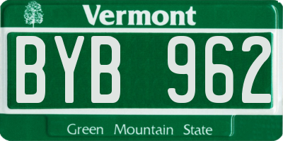 VT license plate BYB962