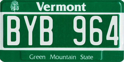 VT license plate BYB964