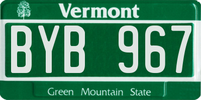 VT license plate BYB967
