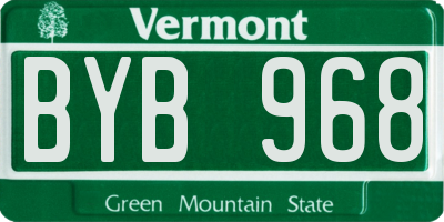 VT license plate BYB968