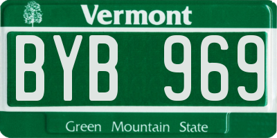 VT license plate BYB969