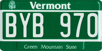 VT license plate BYB970