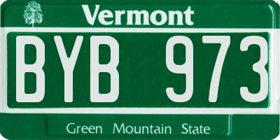 VT license plate BYB973
