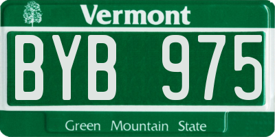 VT license plate BYB975