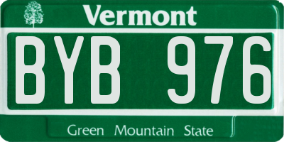 VT license plate BYB976