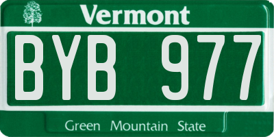 VT license plate BYB977