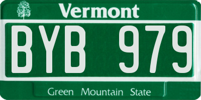 VT license plate BYB979