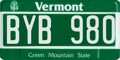 VT license plate BYB980