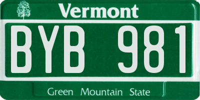 VT license plate BYB981