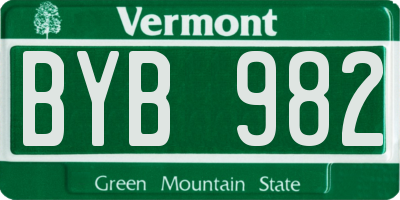 VT license plate BYB982