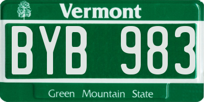 VT license plate BYB983