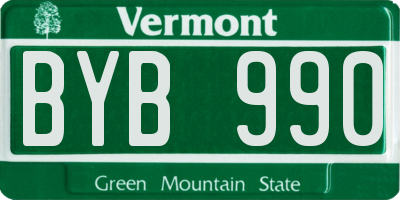 VT license plate BYB990