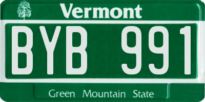 VT license plate BYB991