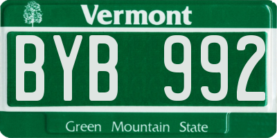VT license plate BYB992