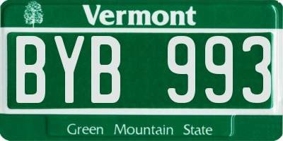 VT license plate BYB993