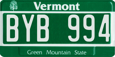 VT license plate BYB994