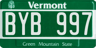 VT license plate BYB997