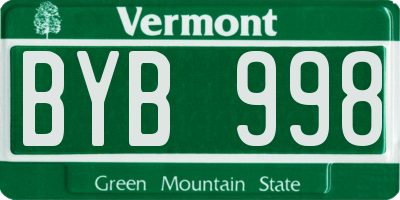 VT license plate BYB998