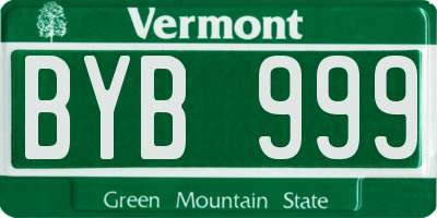 VT license plate BYB999