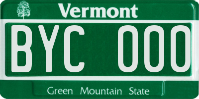 VT license plate BYC000