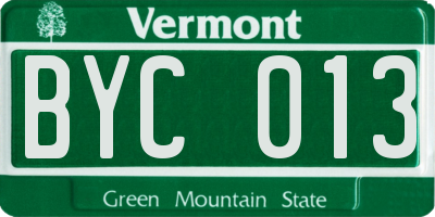 VT license plate BYC013