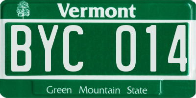 VT license plate BYC014