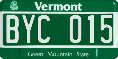 VT license plate BYC015