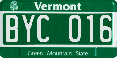 VT license plate BYC016