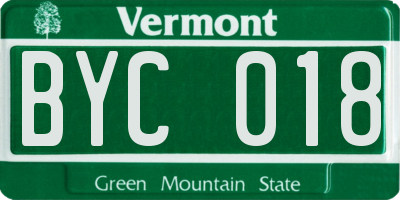 VT license plate BYC018