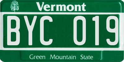 VT license plate BYC019