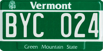 VT license plate BYC024