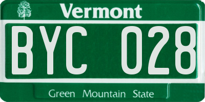 VT license plate BYC028
