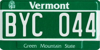VT license plate BYC044