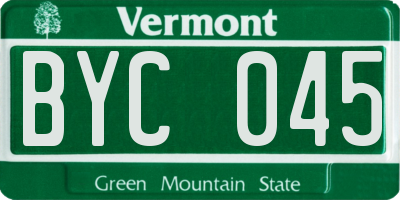 VT license plate BYC045