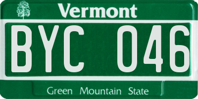 VT license plate BYC046