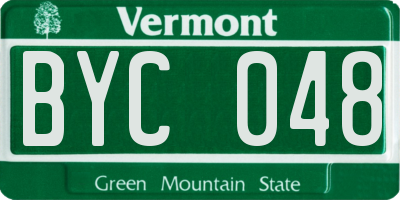 VT license plate BYC048
