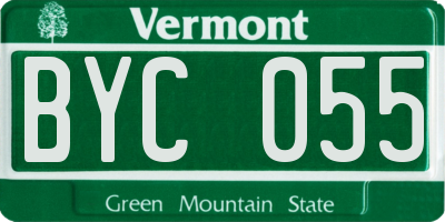 VT license plate BYC055